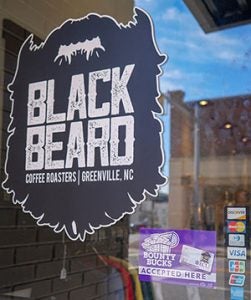 Bounty Bucks accepted at Black Beard Roasters uptown Greenville